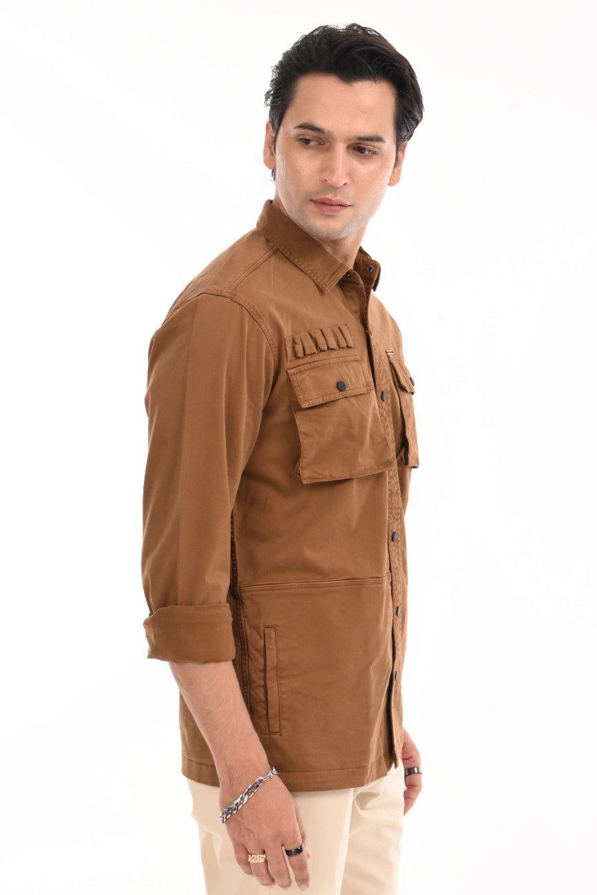 Dessert Brown Cargo Shirt - model_poseposition_of_shirtporduct_type