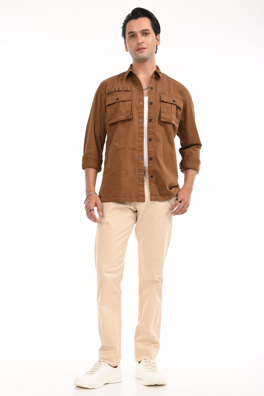 Dessert Brown Cargo Shirt - model_poseposition_of_shirtporduct_type