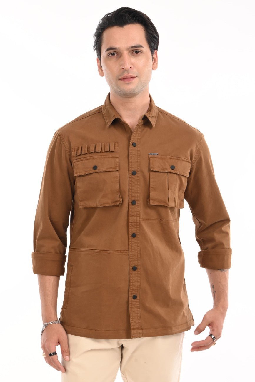 Dessert Brown Cargo Shirt - model_poseposition_of_shirtporduct_type