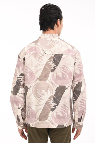 Dusk Terrain Printed Cotton Oversized Shirt - model_poseposition_of_shirtporduct_type