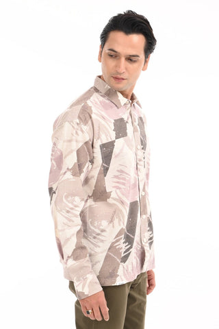 Dusk Terrain Printed Cotton Oversized Shirt - model_poseposition_of_shirtporduct_type