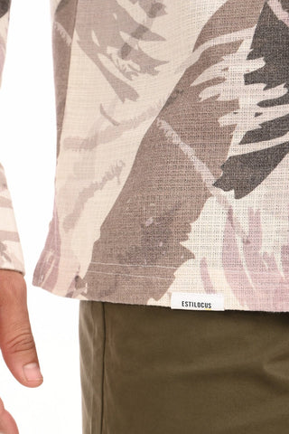 Dusk Terrain Printed Cotton Oversized Shirt - model_poseposition_of_shirtporduct_type