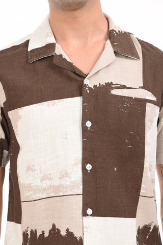 Dusty Brown Digital Printed Casual Shirt - model_poseposition_of_shirtporduct_type