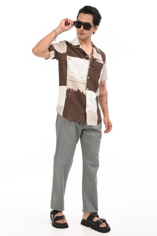 Dusty Brown Digital Printed Casual Shirt - model_poseposition_of_shirtporduct_type