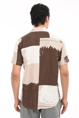 Dusty Brown Digital Printed Casual Shirt - model_poseposition_of_shirtporduct_type