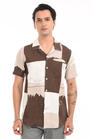 Dusty Brown Digital Printed Casual Shirt - model_poseposition_of_shirtporduct_type