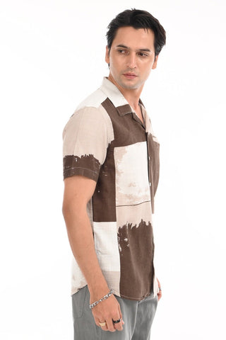 Dusty Brown Digital Printed Casual Shirt - model_poseposition_of_shirtporduct_type