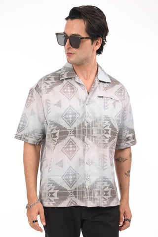 Eclipse Mirage Grey Oversized Shirt - model_poseposition_of_shirtporduct_type