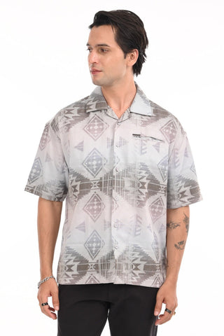 Eclipse Mirage Grey Oversized Shirt - model_poseposition_of_shirtporduct_type