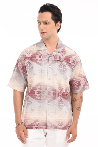 Eclipse Mirage Purple Printed Oversized Shirt - model_poseposition_of_shirtporduct_type