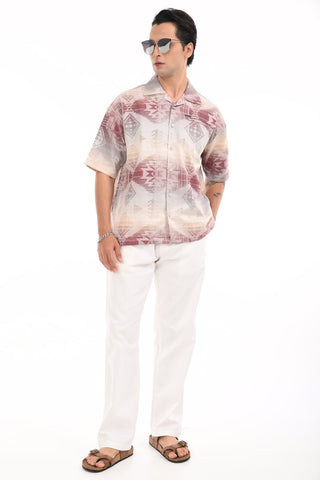 Eclipse Mirage Purple Printed Oversized Shirt - model_poseposition_of_shirtporduct_type
