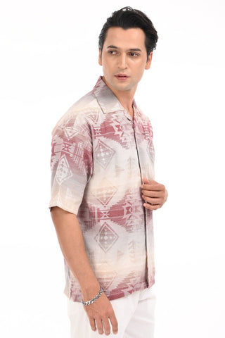 Eclipse Mirage Purple Printed Oversized Shirt - model_poseposition_of_shirtporduct_type