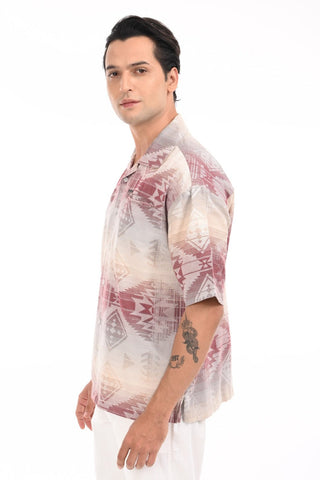 Eclipse Mirage Purple Printed Oversized Shirt - model_poseposition_of_shirtporduct_type
