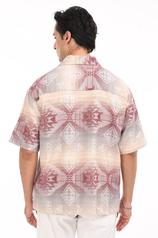 Eclipse Mirage Purple Printed Oversized Shirt - model_poseposition_of_shirtporduct_type