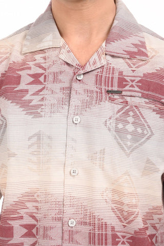 Eclipse Mirage Purple Printed Oversized Shirt - model_poseposition_of_shirtporduct_type