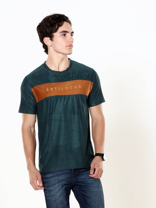 Emerald Luxe Dark Green Velvet T-Shirt - model_poseposition_of_shirtporduct_type