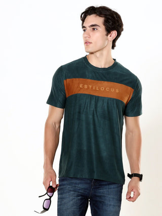 Emerald Luxe Dark Green Velvet T-Shirt - model_poseposition_of_shirtporduct_type
