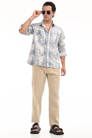 Enigmatic Blue Oversized Cotton Shirt - model_poseposition_of_shirtporduct_type