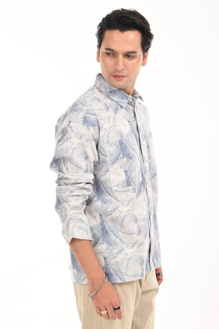 Enigmatic Blue Oversized Cotton Shirt - model_poseposition_of_shirtporduct_type