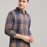 Beep Sea blue Casual Check Shirt shop online at Estilocus. 100% Cotton • Full-sleeve check shirt• Cut and sew placket• Regular collar• Double button edge cuff• Single pocket • Curved bottom hemline .• All double needle construction, finest quality sewing•