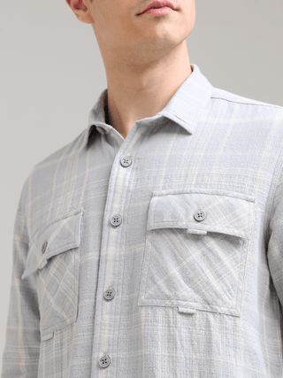 Pure Cotton Lavender Spread Collar Check Shirt shop online at Estilocus. 100% Cotton • Full-sleeve check shirt• Cut and sew placket• Regular collar• Double button edge cuff• Double pocket with flap• Curved bottom hemline .• All double needle construction,