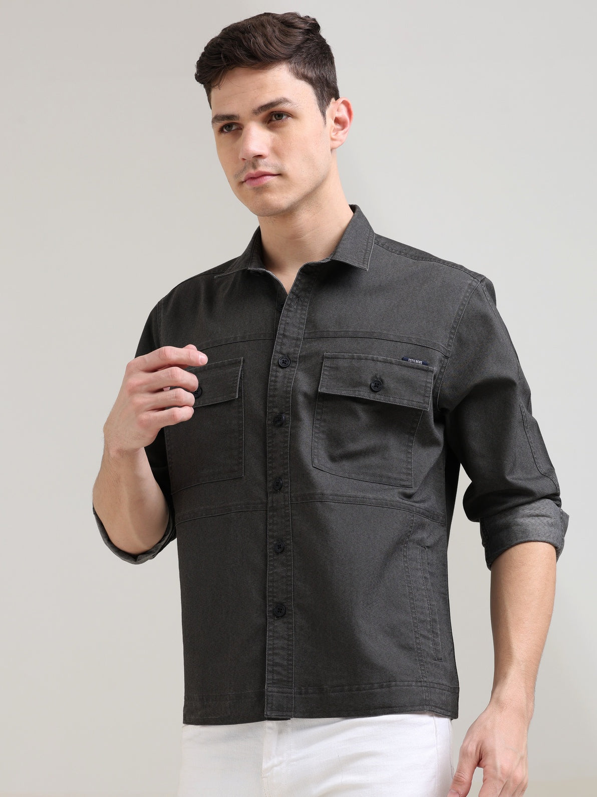 Buy Grey Denim Shirt for Men – Smart, Durable Everyday Ready