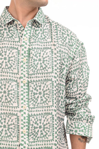 Evergreen Bold Print Oversized Shirt - model_poseposition_of_shirtporduct_type