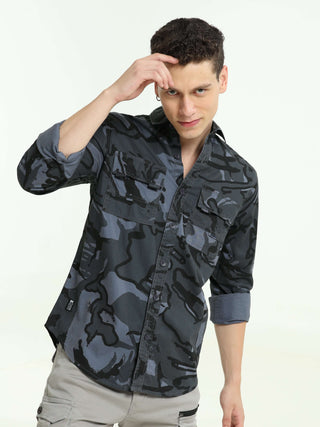 Falcon Vanguard Navy Grey Camo Shirt - model_poseposition_of_shirtporduct_type
