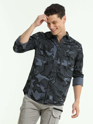 Falcon Vanguard Navy Grey Camo Shirt - model_poseposition_of_shirtporduct_type