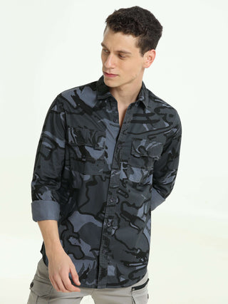 Falcon Vanguard Navy Grey Camo Shirt - model_poseposition_of_shirtporduct_type