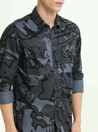 Falcon Vanguard Navy Grey Camo Shirt - model_poseposition_of_shirtporduct_type