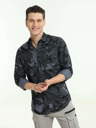 Falcon Vanguard Navy Grey Camo Shirt - model_poseposition_of_shirtporduct_type