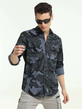 Falcon Vanguard Navy Grey Camo Shirt - model_poseposition_of_shirtporduct_type