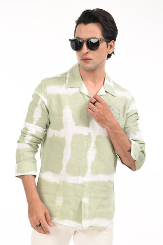 Flash Green Printed Kurta Style Shirt - model_poseposition_of_shirtporduct_type