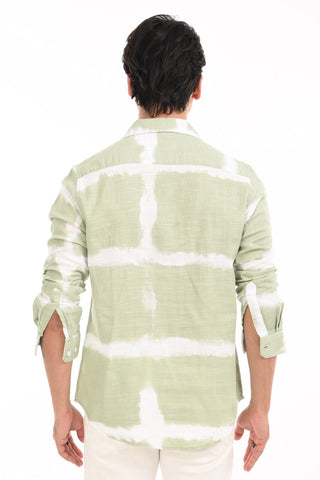 Flash Green Printed Kurta Style Shirt - model_poseposition_of_shirtporduct_type