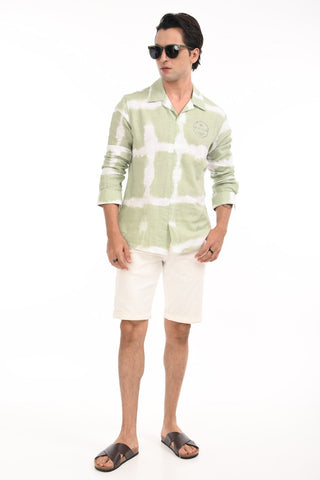 Flash Green Printed Kurta Style Shirt - model_poseposition_of_shirtporduct_type