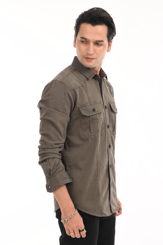 Forest Green Cargo Shirt - model_poseposition_of_shirtporduct_type