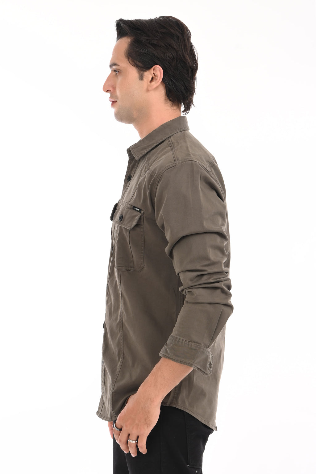 Forest Green Cargo Shirt - model_poseposition_of_shirtporduct_type