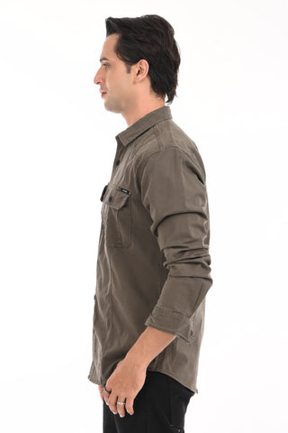 Forest Green Cargo Shirt - model_poseposition_of_shirtporduct_type