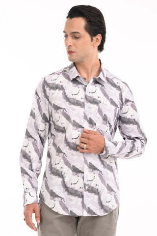 Frost Grey Printed Casual Shirt - model_poseposition_of_shirtporduct_type