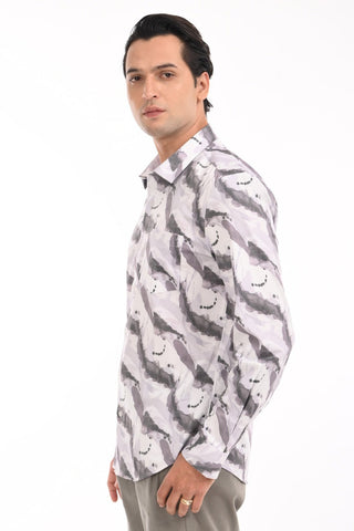 Frost Grey Printed Casual Shirt - model_poseposition_of_shirtporduct_type