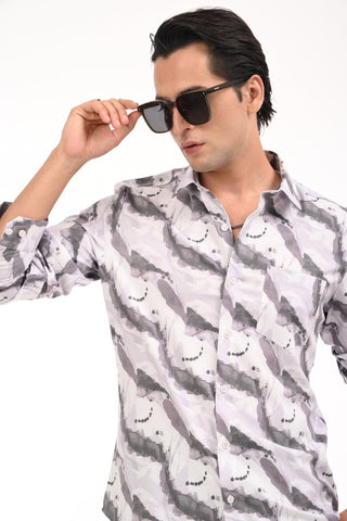 Frost Grey Printed Casual Shirt - model_poseposition_of_shirtporduct_type