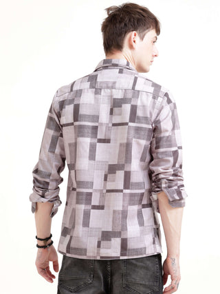 Geovibrance Abstract Brown Overshirt - model_poseposition_of_shirtporduct_type
