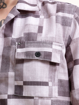 Geovibrance Abstract Brown Overshirt - model_poseposition_of_shirtporduct_type