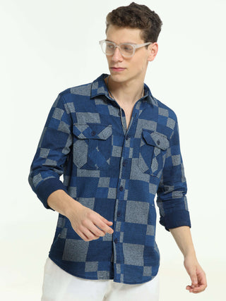 Grandiosity Ice Irish Indigo shirt - model_poseposition_of_shirtporduct_type