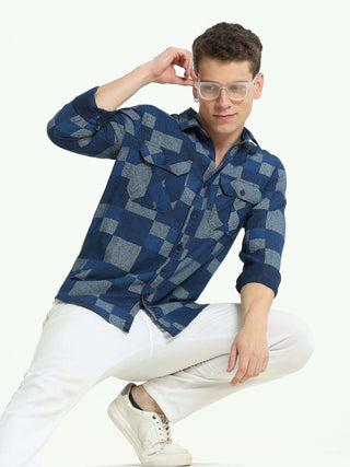 Grandiosity Ice Irish Indigo shirt - model_poseposition_of_shirtporduct_type