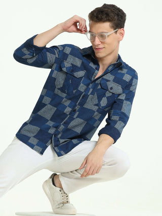 Grandiosity Ice Irish Indigo shirt - model_poseposition_of_shirtporduct_type