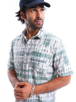 Green Casual Shirt Men - model_poseposition_of_shirtporduct_type