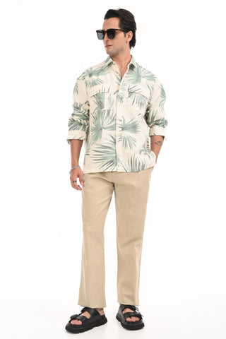 Green Nautica Oversized Cotton Summer Shirt - model_poseposition_of_shirtporduct_type