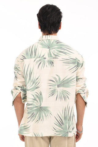 Green Nautica Oversized Cotton Summer Shirt - model_poseposition_of_shirtporduct_type